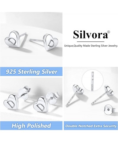 925 Sterling Silver Heart Letter Stud Earrings for Women Initial Earring for Girls with Gift Packaging T $10.06 Earrings