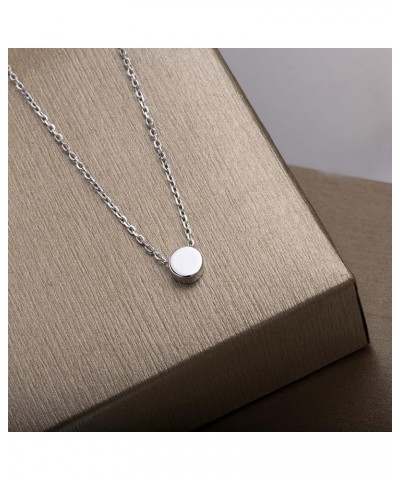 Sterling Silver Tiny Dot Necklace Round Circle Necklaces for Women Dainty Necklaces for Women Simple Necklaces for Women 02_d...