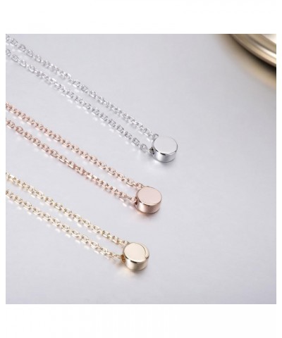 Sterling Silver Tiny Dot Necklace Round Circle Necklaces for Women Dainty Necklaces for Women Simple Necklaces for Women 02_d...