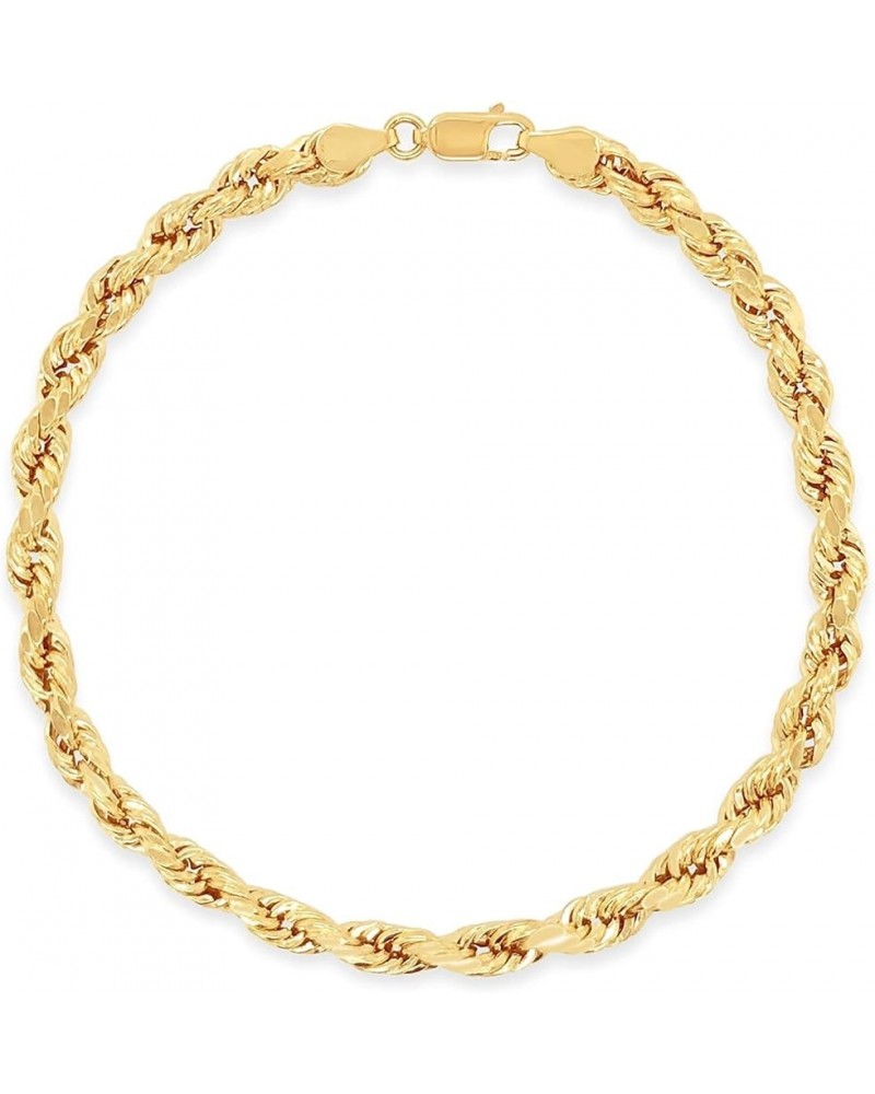 10k Gold Rope Chain Bracelet Yellow Gold / 3.5mm / 9 inch 9.0 Inches $38.76 Bracelets