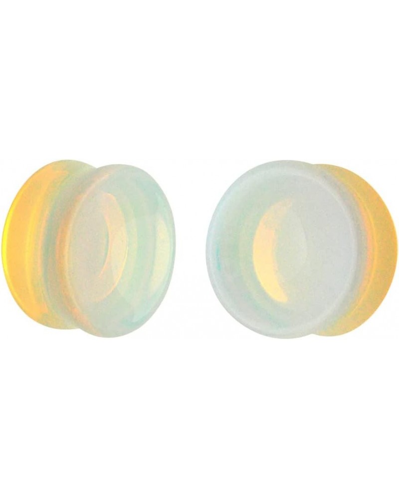 Pair of Concave Opalite Stone Double Flare Plugs (STN-672) 7/16" (11mm) $10.34 Body Jewelry