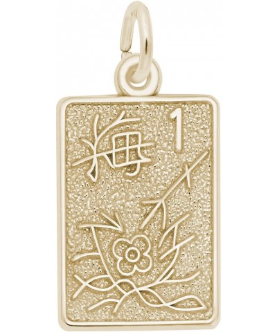 Mahjong Tile Charm, Charms for Bracelets and Necklaces yellow gold plated silver $159.75 Bracelets