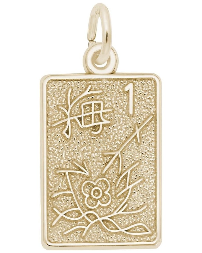 Mahjong Tile Charm, Charms for Bracelets and Necklaces yellow gold plated silver $159.75 Bracelets