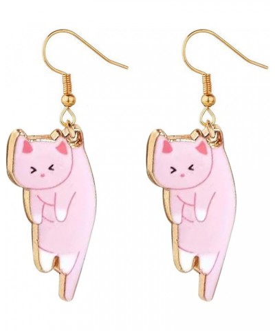 Lovely Cat Dangle Earrings, Various Cute Scruffing Cat Kitten Kitty Drop Earrings for Women Girls Jewelry Pink cat $5.82 Earr...