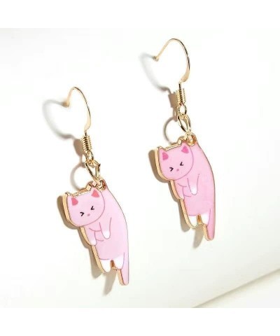 Lovely Cat Dangle Earrings, Various Cute Scruffing Cat Kitten Kitty Drop Earrings for Women Girls Jewelry Pink cat $5.82 Earr...