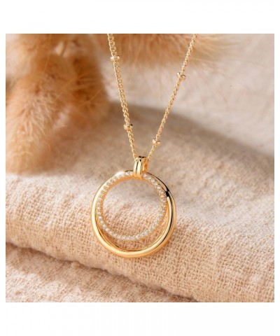 Dainty Gold Necklace for Women 14K Gold Plated Engraved Medallison Coin Pendant Necklaces Link Chain Bohemian Necklace Adjust...