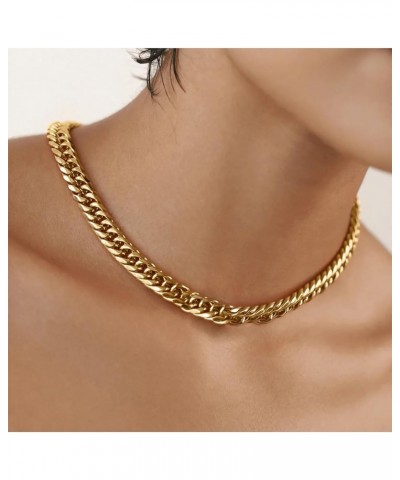 Gold Cuban Link Chain for Men 9mm 18K Gold Plated Double Cuban Curb Link Chain Necklace for Women Men diamond-cut(9mm*18") $9...