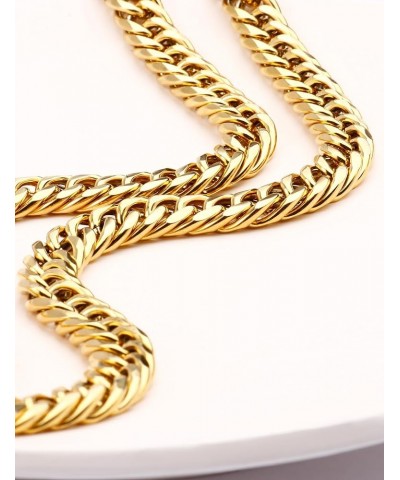 Gold Cuban Link Chain for Men 9mm 18K Gold Plated Double Cuban Curb Link Chain Necklace for Women Men diamond-cut(9mm*18") $9...