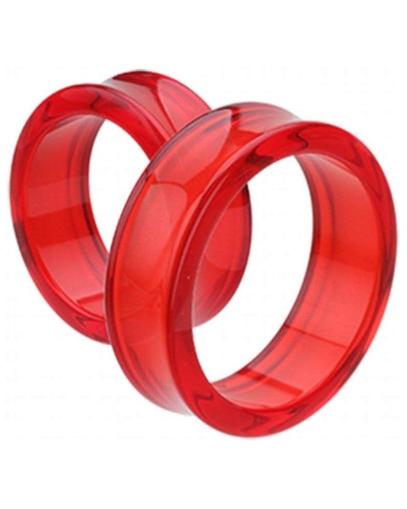 Supersize Basic Acrylic Double Flared Ear Gauge Tunnel Plug 1-1/2" (38mm), Red $13.50 Body Jewelry