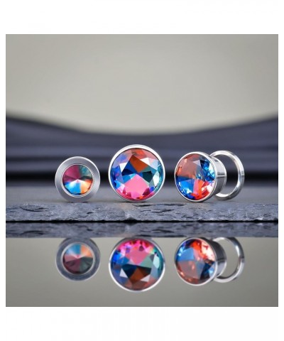 Screw Back Ear Tunnels, Stainless Steel Blue Crystal Plugs Piercing Expander Gauge Earrings. S8626G 00g(10mm) $9.49 Body Jewelry