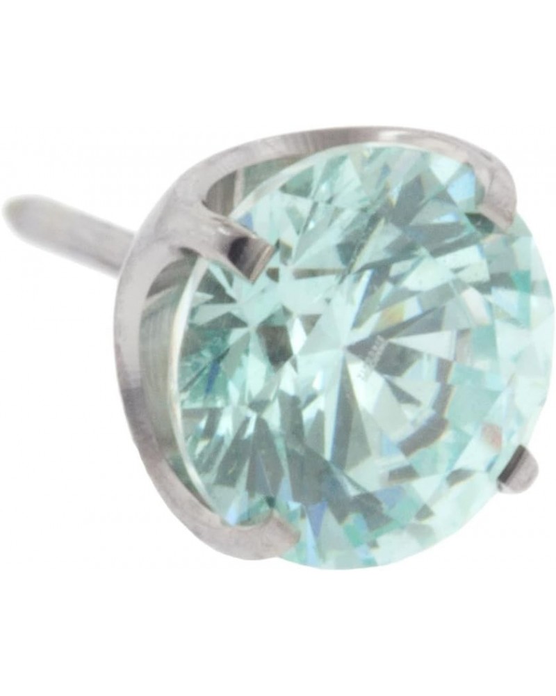 Threadless High Polish Titanium Prong-Set Faceted Gem End with 1.5mm Gem Frosty Mint $12.08 Body Jewelry