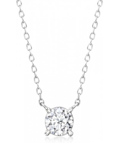 0.50 Carat Lab-Grown Diamond Solitaire Necklace in Sterling Silver 16.0 Inches $120.36 Necklaces