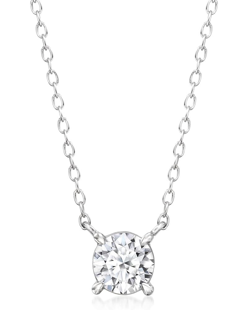 0.50 Carat Lab-Grown Diamond Solitaire Necklace in Sterling Silver 16.0 Inches $120.36 Necklaces