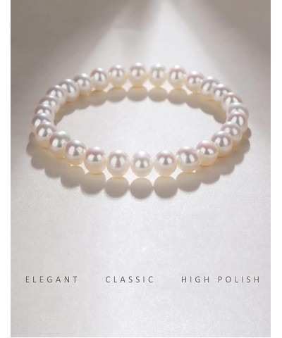 Elastic Pearl Bracelet Wedding Accessories Bridesmaid Bracelet Faux Pearl Bracelet Bridal Party Prom Beaded Bracelet White-15...