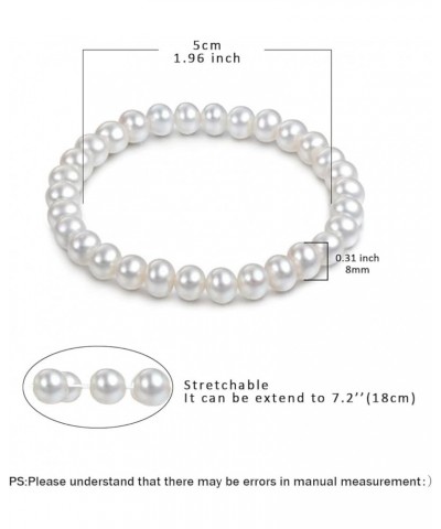 Elastic Pearl Bracelet Wedding Accessories Bridesmaid Bracelet Faux Pearl Bracelet Bridal Party Prom Beaded Bracelet White-15...