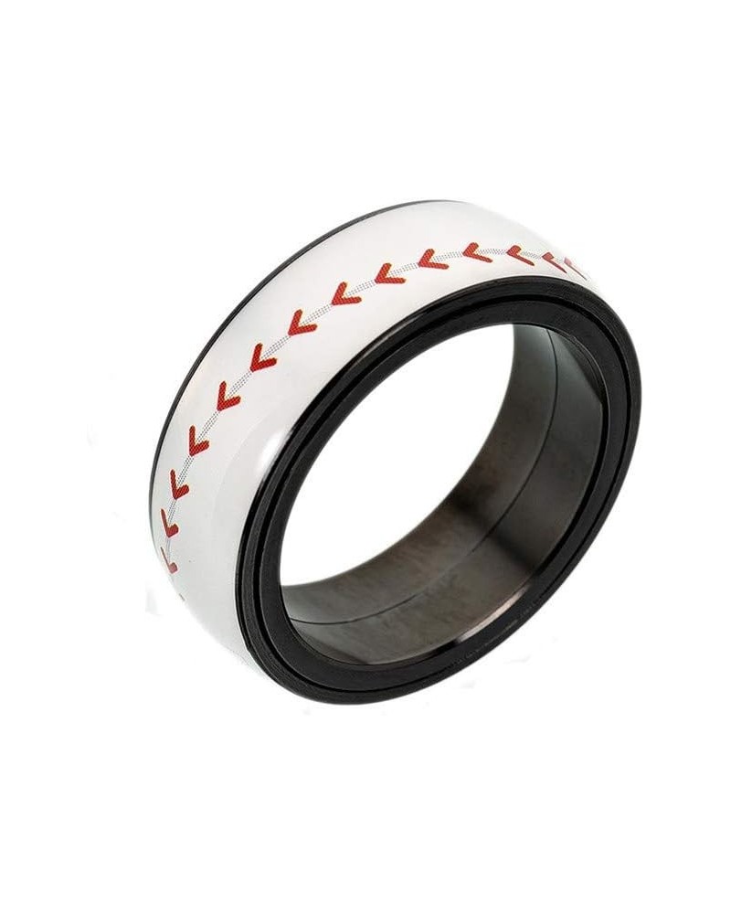 Unisex Stainless Steel Outdoor Sport Spinner Ring Unique NBA Basketball Band baseball $8.21 Rings