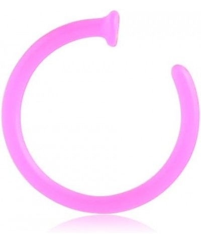 Bioflex Open Nose Ring Hoop Choose Your Color, Choose Your Size 18G 1/4" - Pink $8.79 Body Jewelry