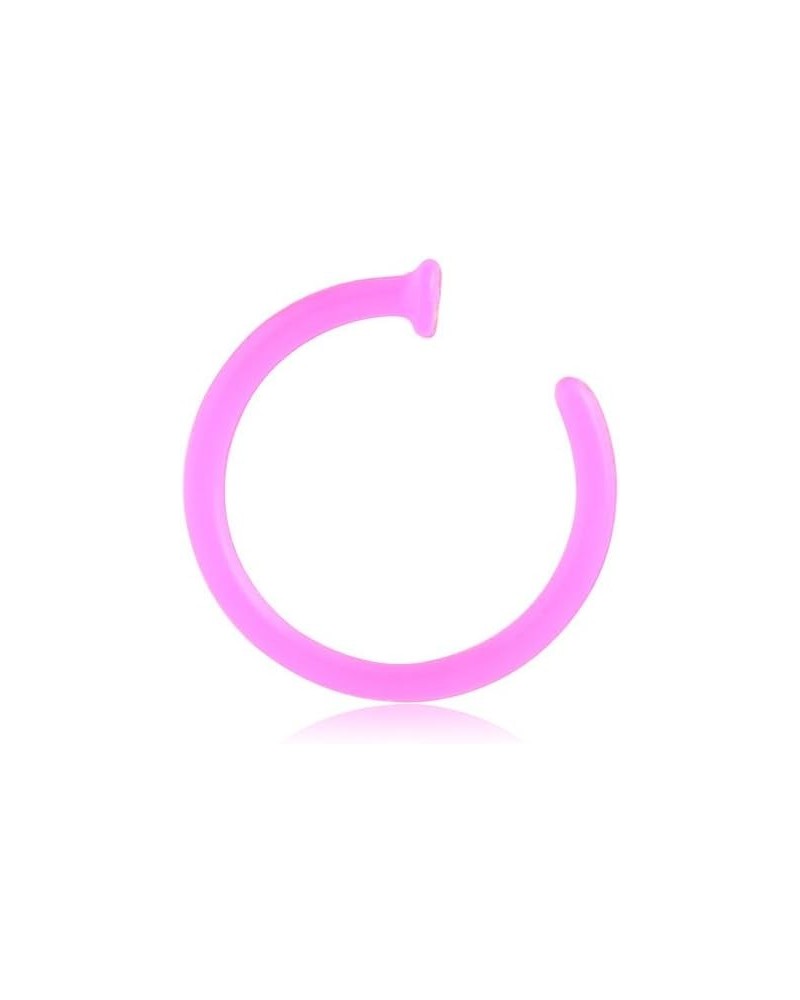 Bioflex Open Nose Ring Hoop Choose Your Color, Choose Your Size 18G 1/4" - Pink $8.79 Body Jewelry