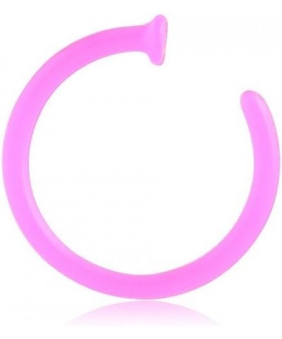 Bioflex Open Nose Ring Hoop Choose Your Color, Choose Your Size 18G 1/4" - Pink $8.79 Body Jewelry