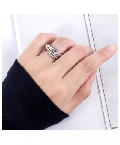 Nine Interlocking Rings s925 Sterling Silver Anxiety Ring Women's Stacking Ring Stacked Orbit Ring Gift Christmas Birthday 12...