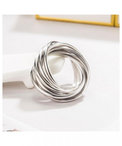 Nine Interlocking Rings s925 Sterling Silver Anxiety Ring Women's Stacking Ring Stacked Orbit Ring Gift Christmas Birthday 12...