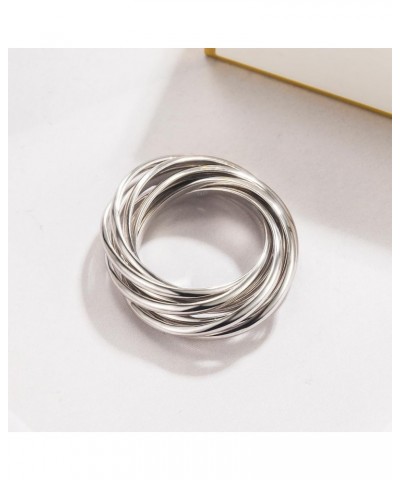 Nine Interlocking Rings s925 Sterling Silver Anxiety Ring Women's Stacking Ring Stacked Orbit Ring Gift Christmas Birthday 12...