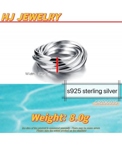 Nine Interlocking Rings s925 Sterling Silver Anxiety Ring Women's Stacking Ring Stacked Orbit Ring Gift Christmas Birthday 12...