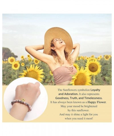 Sunflower Gift for Women Inspirational Bracelet for Mom Daughter Grandma Nana Granddaughter Niece Aunt Best Friends Sister Bo...