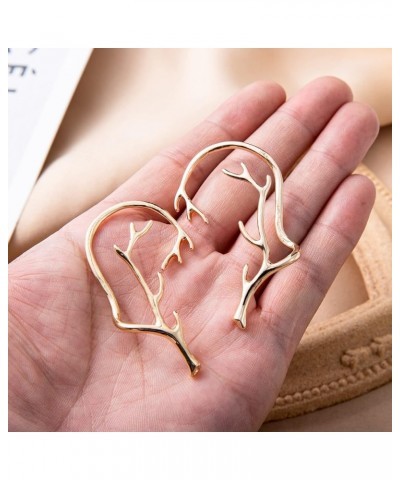 Ear Clips Earrings for Women Girls Deer Antler Ear Cuffs Non Piercing Ear Wrap Branch Ear Cuffs Earrings Silver+Gold $9.85 Ea...