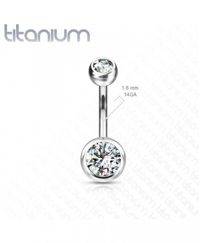 14g Double Gem Ball Belly Button Ring Grade 23 Solid Titanium L: 8mm S: 4 & 6mm Purple $10.19 Body Jewelry