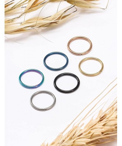 18G 16G Hinged Septum Rings Nose Rings for Women Men 316L Surgical Steel Hypoallergenic Septum Nose Hoop Ring Catilage Tragus...