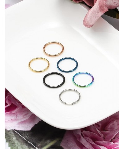 18G 16G Hinged Septum Rings Nose Rings for Women Men 316L Surgical Steel Hypoallergenic Septum Nose Hoop Ring Catilage Tragus...