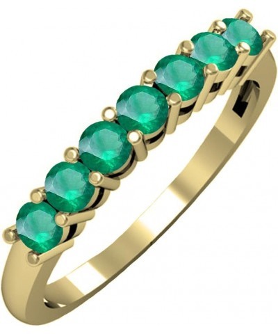 14K Ladies 7 Stone Bridal Wedding Band Anniversary Ring, Yellow Gold Emerald $107.76 Bracelets