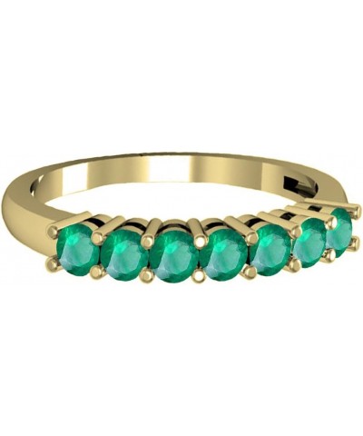 14K Ladies 7 Stone Bridal Wedding Band Anniversary Ring, Yellow Gold Emerald $107.76 Bracelets