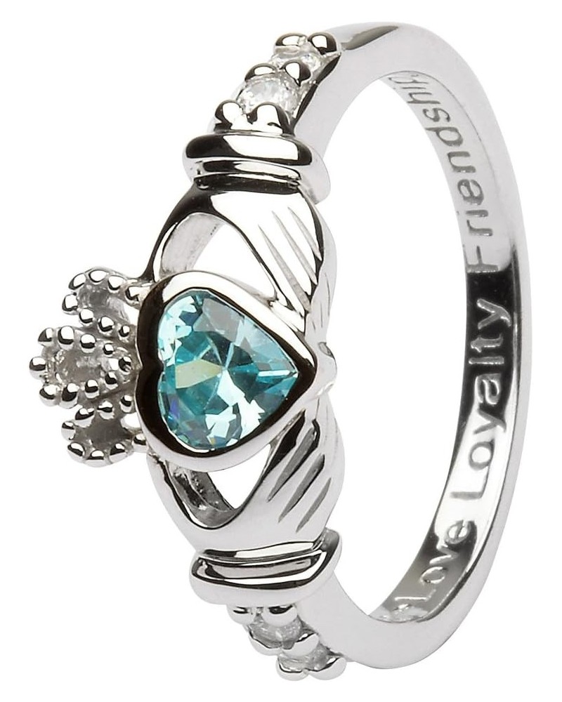 March Birth Month Sterling Silver Claddagh Ring LS-SL90-3 - Size: 7 Made in Ireland $44.52 Rings