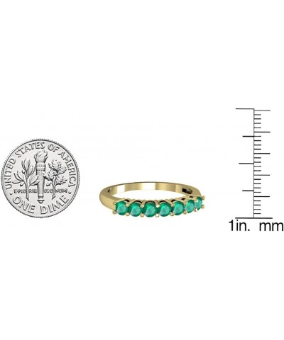 14K Ladies 7 Stone Bridal Wedding Band Anniversary Ring, Yellow Gold Emerald $107.76 Bracelets