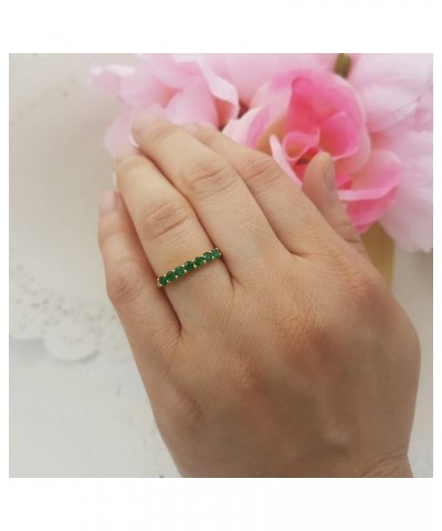 14K Ladies 7 Stone Bridal Wedding Band Anniversary Ring, Yellow Gold Emerald $107.76 Bracelets