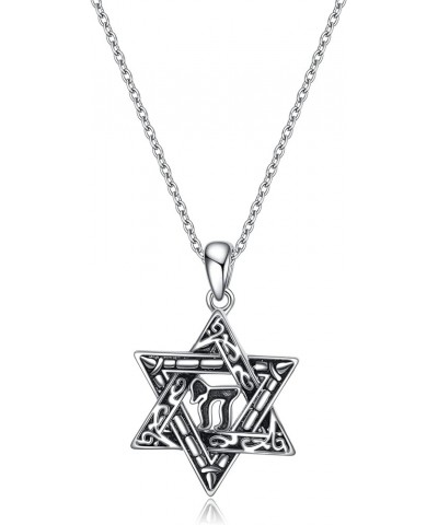 Star of David Necklace Sterling Sliver Abalone Shell Tree of Life Necklace Jewish Jewelry Gifts for Women Men chai $25.19 Nec...