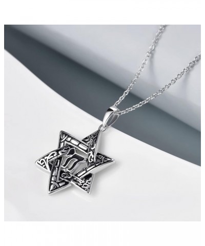 Star of David Necklace Sterling Sliver Abalone Shell Tree of Life Necklace Jewish Jewelry Gifts for Women Men chai $25.19 Nec...