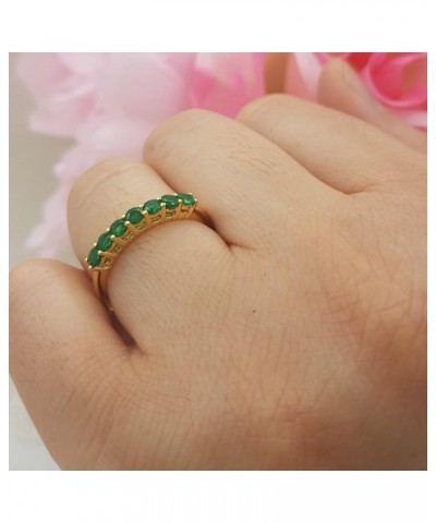 14K Ladies 7 Stone Bridal Wedding Band Anniversary Ring, Yellow Gold Emerald $107.76 Bracelets