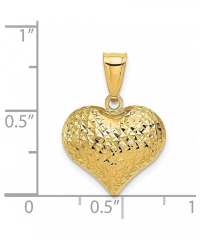 14k Yellow Gold Heart Necklace Charm Pendant Love Puffed Fine Jewelry For Women Gifts For Her $68.98 Necklaces