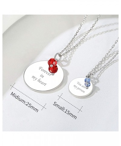 Personalized Custom Message Necklace 925 Sterling Silver Round/Heart/Dog Tag Pendant with 18 Inches Chain, Valentine's Day Bi...