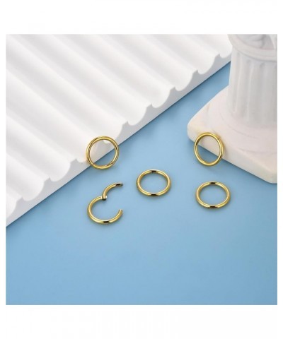 5 Pcs 20G 18G 16G Nose Rings Hoop Set 316L Surgical Steel Earrings Tragus Septum Piercing Cartilage Hoop For Women Men 16g 8m...