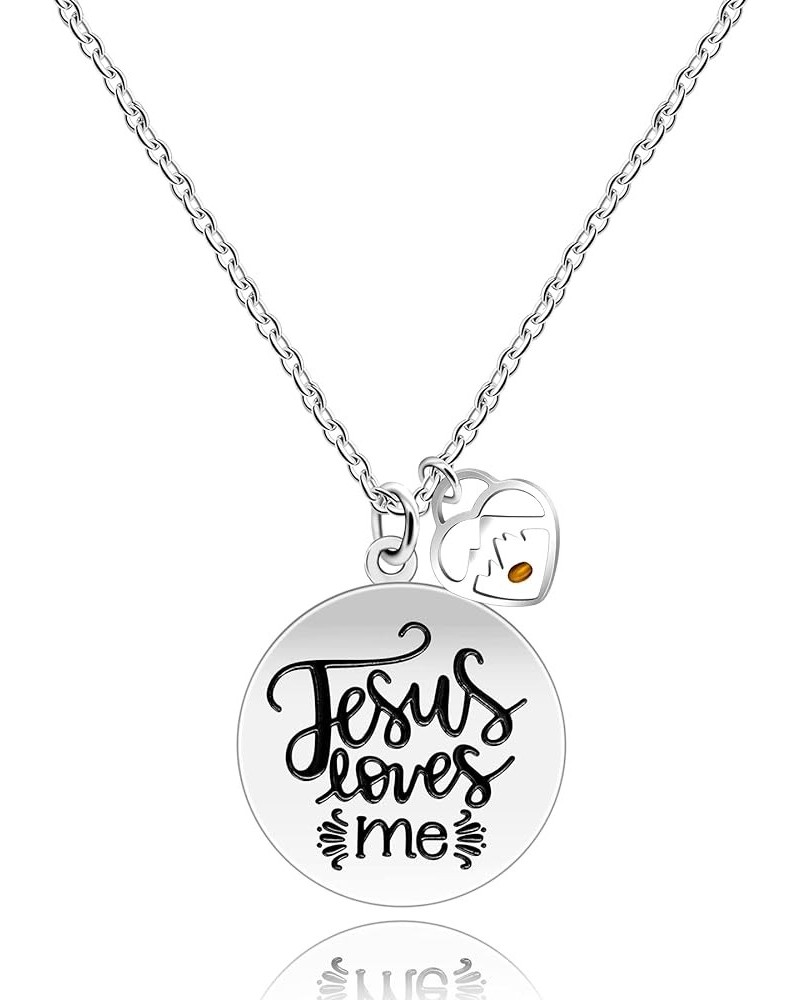 Jesus Loves Me Necklace with Real Mustard Seed Charms Christian Pendant Stainless Steel Heart Mountain $8.25 Necklaces