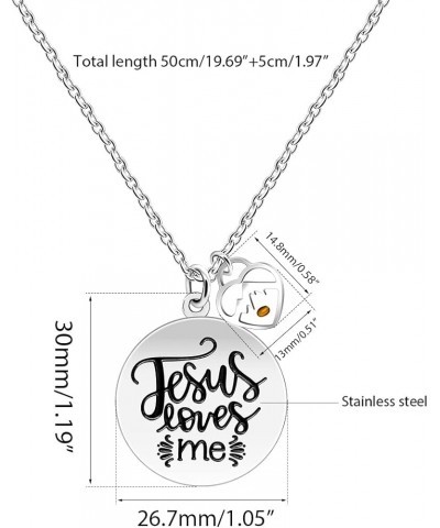 Jesus Loves Me Necklace with Real Mustard Seed Charms Christian Pendant Stainless Steel Heart Mountain $8.25 Necklaces