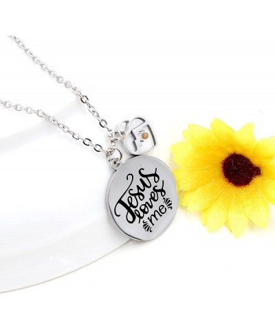 Jesus Loves Me Necklace with Real Mustard Seed Charms Christian Pendant Stainless Steel Heart Mountain $8.25 Necklaces