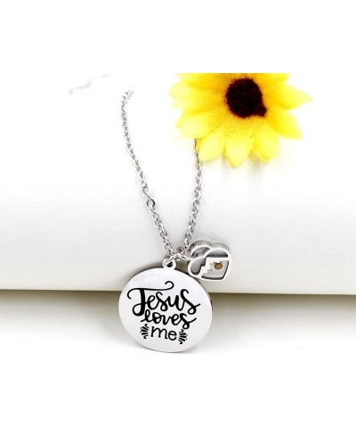 Jesus Loves Me Necklace with Real Mustard Seed Charms Christian Pendant Stainless Steel Heart Mountain $8.25 Necklaces