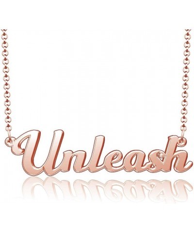 18k Gold Plated Meaningful Personalized Everyday Custom Name Plate Word Necklace Unleash $9.17 Necklaces