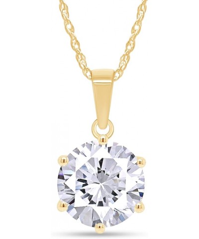 3 Carat Moissanite Pendant Necklace In 18K Gold Plated Silver D Color Ideal Cut Lab Created Diamond Necklace for Women with C...