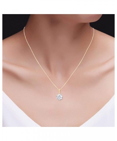 3 Carat Moissanite Pendant Necklace In 18K Gold Plated Silver D Color Ideal Cut Lab Created Diamond Necklace for Women with C...